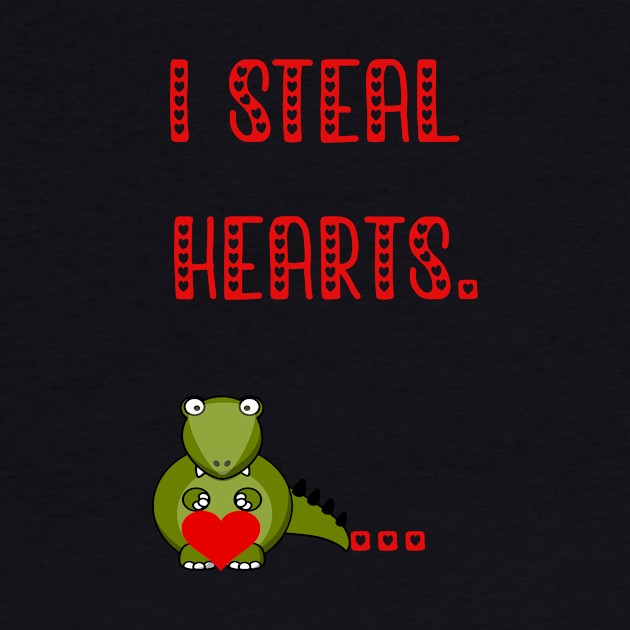 I i Steal Hearts Trex Dino Cute Baby Boy Valentines Day Gift 2021 by flooky